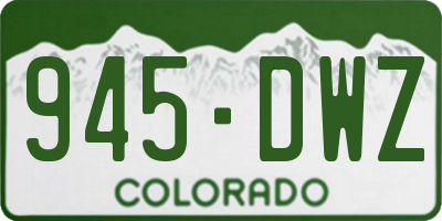 CO license plate 945DWZ