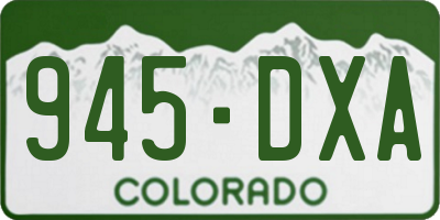 CO license plate 945DXA