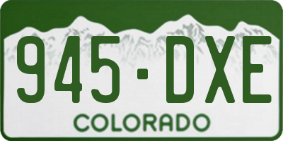 CO license plate 945DXE