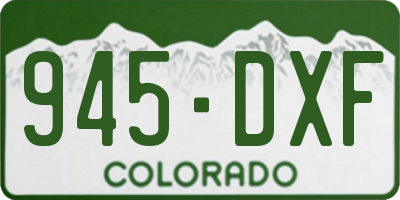 CO license plate 945DXF