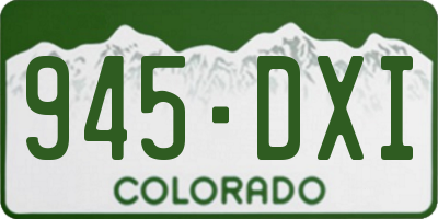 CO license plate 945DXI