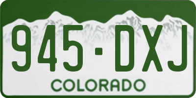 CO license plate 945DXJ
