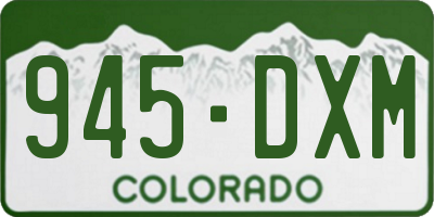 CO license plate 945DXM