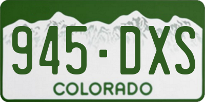 CO license plate 945DXS
