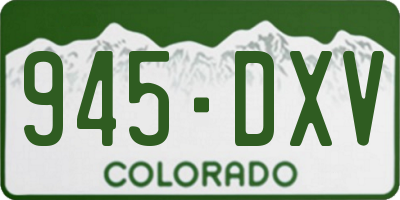 CO license plate 945DXV