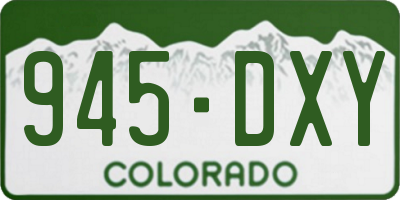 CO license plate 945DXY
