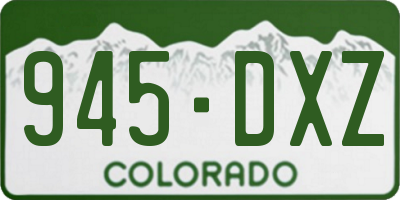 CO license plate 945DXZ
