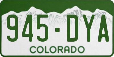 CO license plate 945DYA