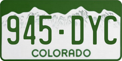 CO license plate 945DYC