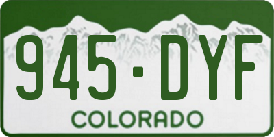 CO license plate 945DYF