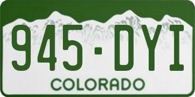 CO license plate 945DYI