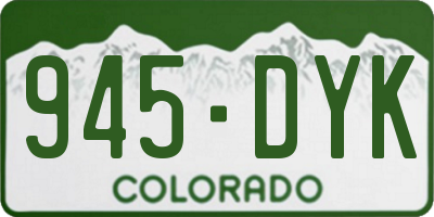CO license plate 945DYK