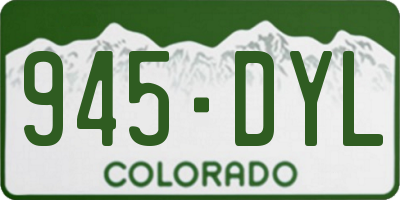 CO license plate 945DYL