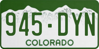 CO license plate 945DYN