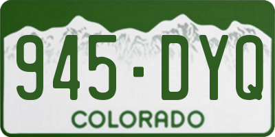 CO license plate 945DYQ