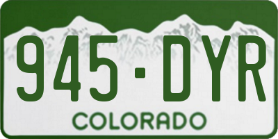 CO license plate 945DYR