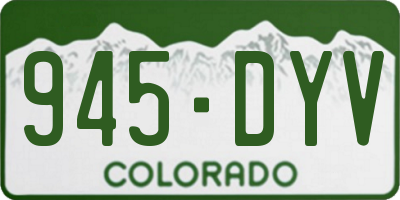 CO license plate 945DYV