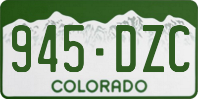 CO license plate 945DZC