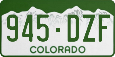 CO license plate 945DZF