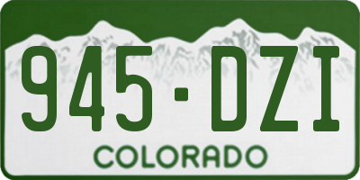 CO license plate 945DZI