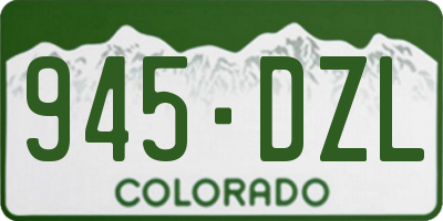 CO license plate 945DZL