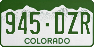 CO license plate 945DZR