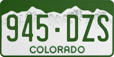 CO license plate 945DZS