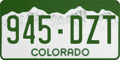 CO license plate 945DZT