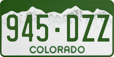 CO license plate 945DZZ