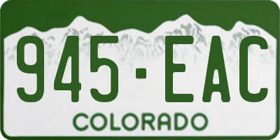 CO license plate 945EAC