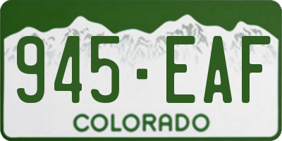 CO license plate 945EAF