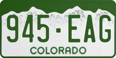 CO license plate 945EAG