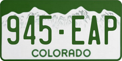 CO license plate 945EAP