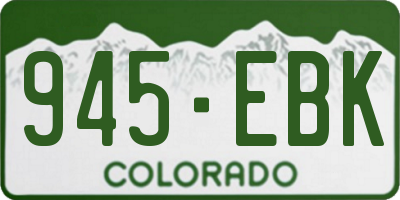 CO license plate 945EBK