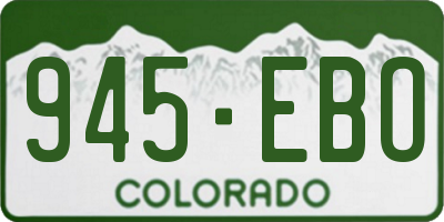 CO license plate 945EBO