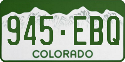 CO license plate 945EBQ