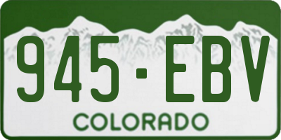 CO license plate 945EBV
