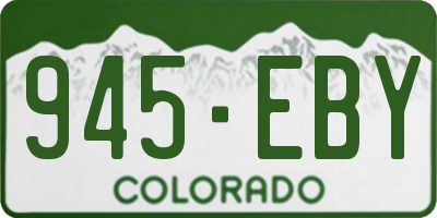 CO license plate 945EBY