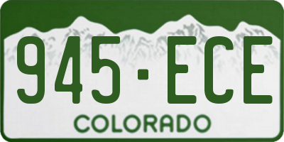 CO license plate 945ECE