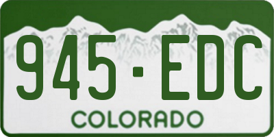 CO license plate 945EDC