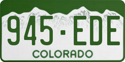 CO license plate 945EDE