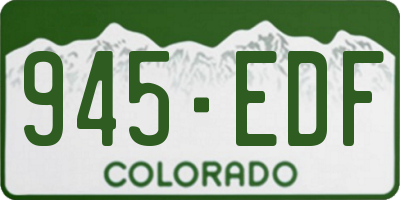 CO license plate 945EDF