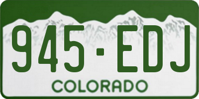 CO license plate 945EDJ