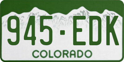 CO license plate 945EDK