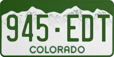 CO license plate 945EDT