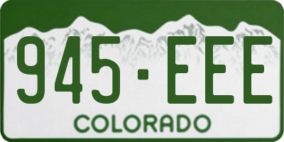 CO license plate 945EEE