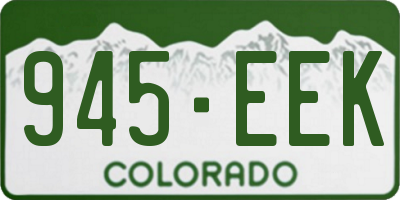 CO license plate 945EEK