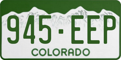 CO license plate 945EEP