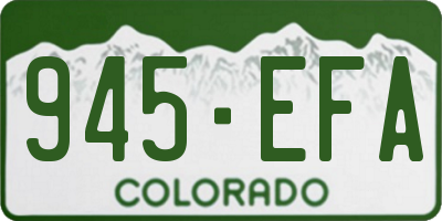 CO license plate 945EFA