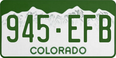 CO license plate 945EFB